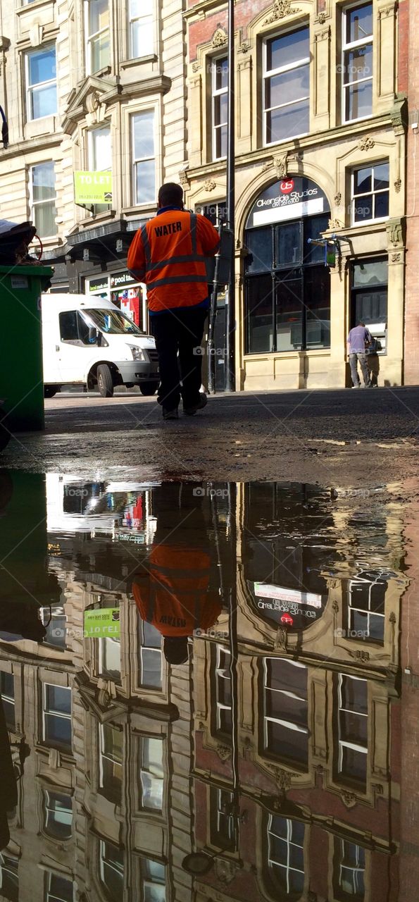 A burst pipe in the city ....