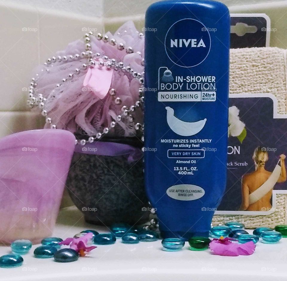 indulge yourself after a hot bath with Nivea in-shower cream