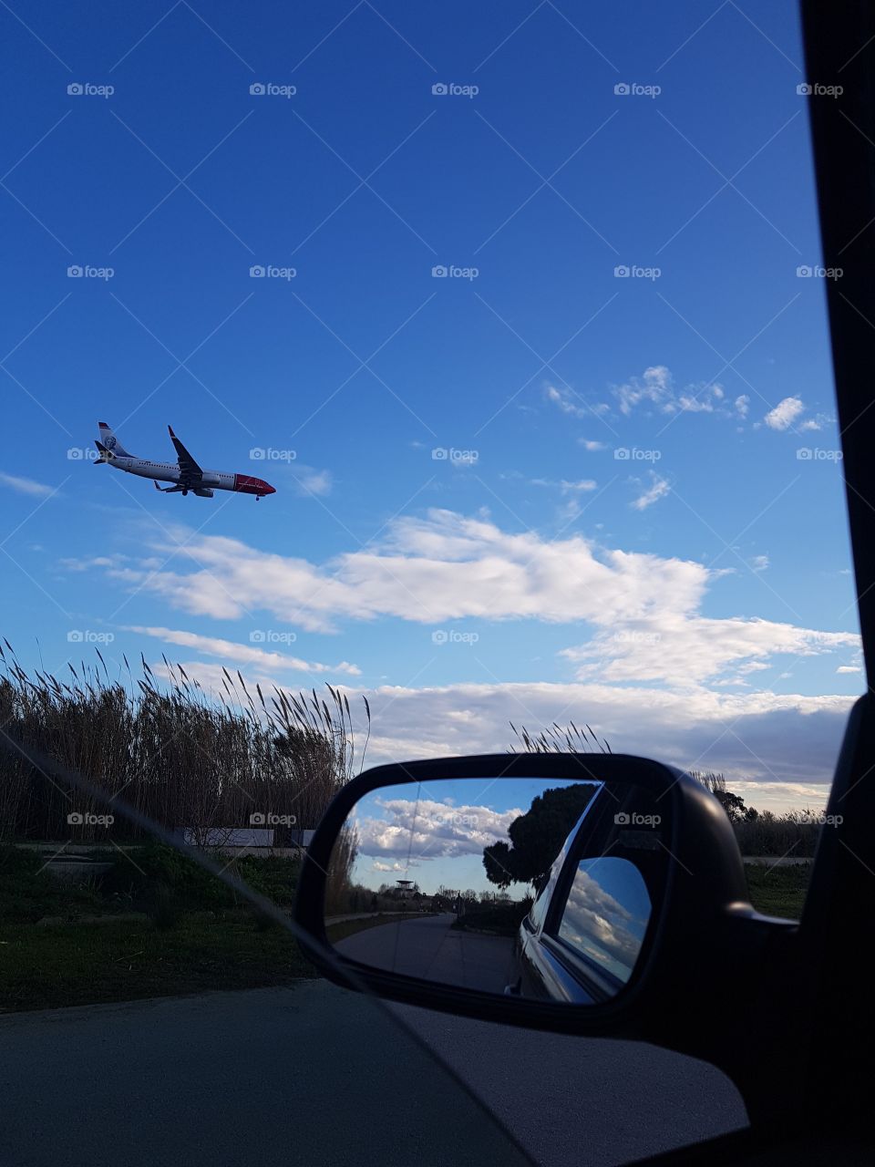 View inside car of a airplane 