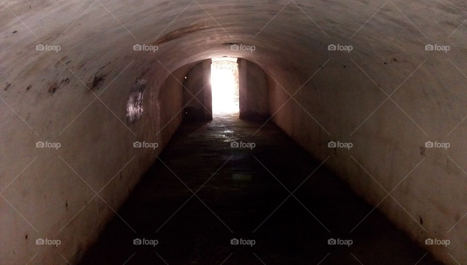 Light in the old war bunker