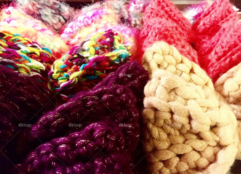 Colorful crocheted bows