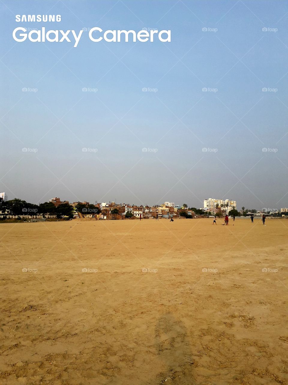 Playing cricket and landscape