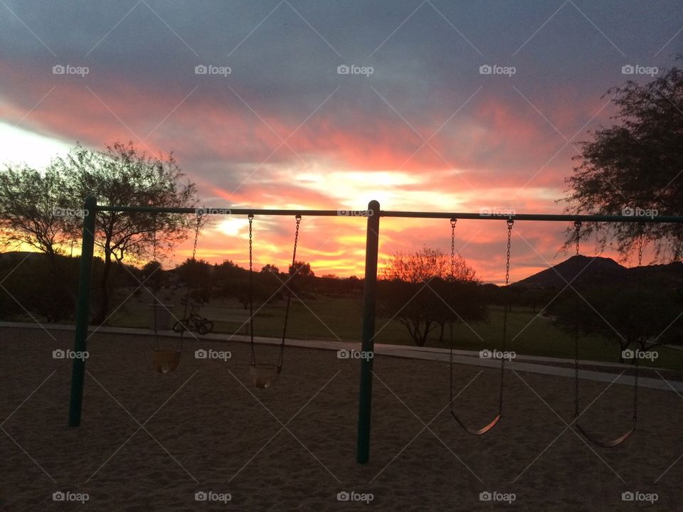 Sunset swing set 