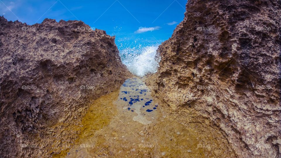 Water in a cave