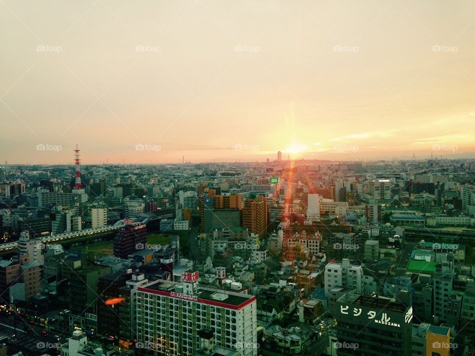 Sunset in Osaka 