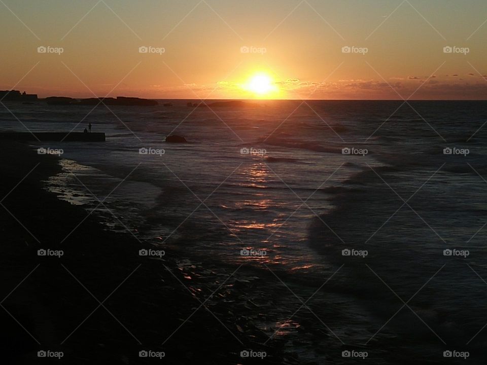 Beautiful sunset at essaouira city in Morocco.