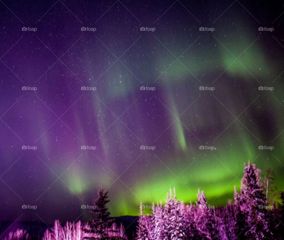 Colorful aurora over Alaska