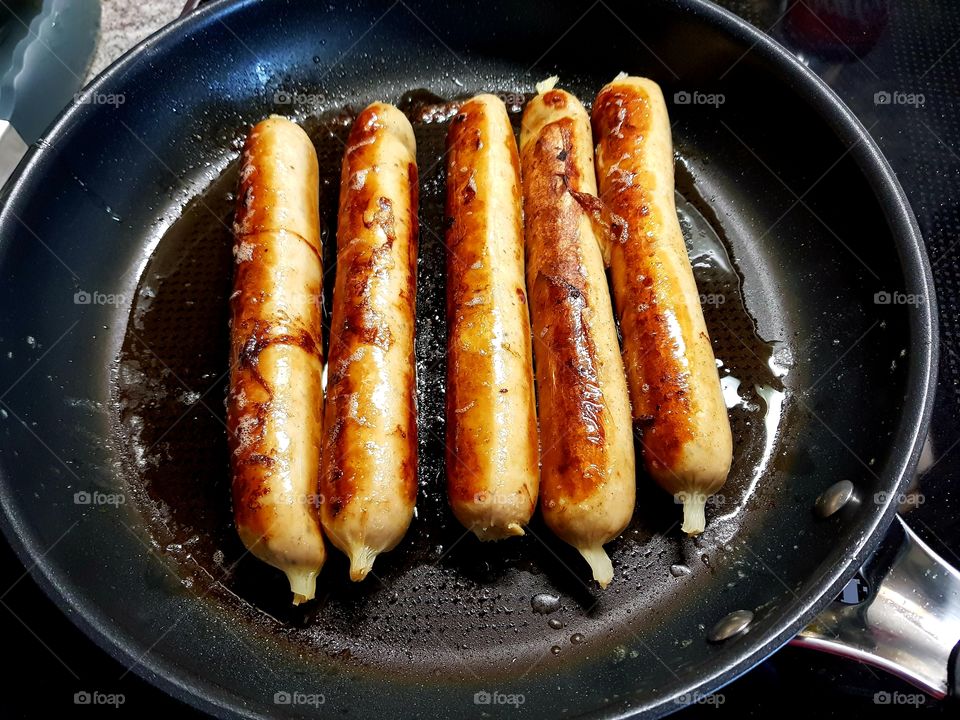 Sausages in a pan