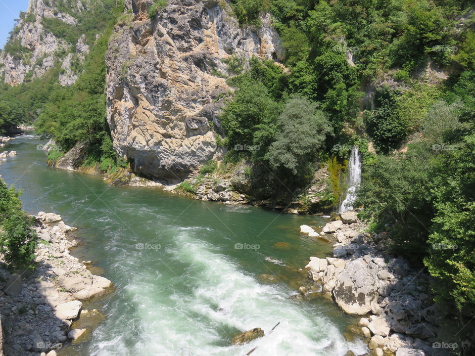 River Lim gorge stream in summer