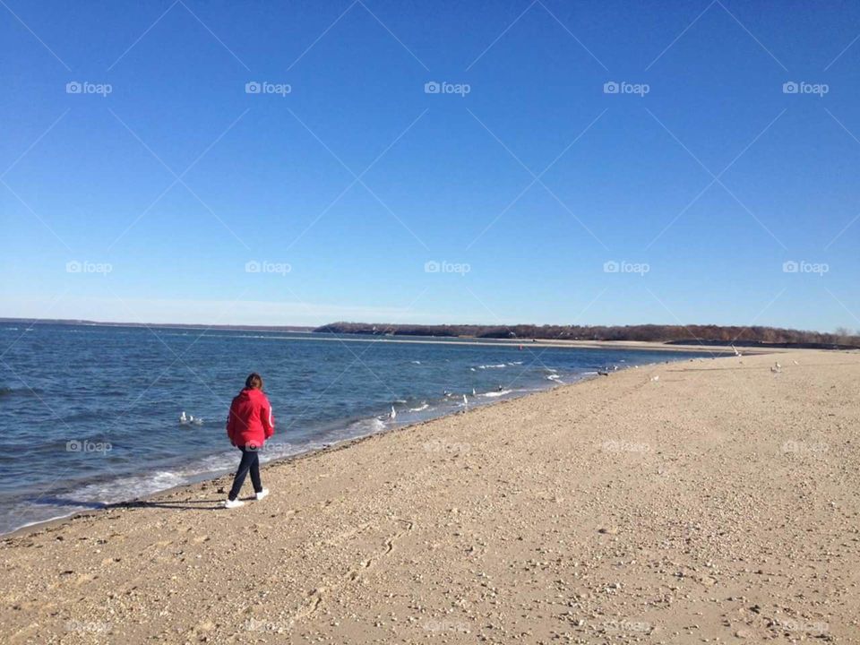 Walking on the beach