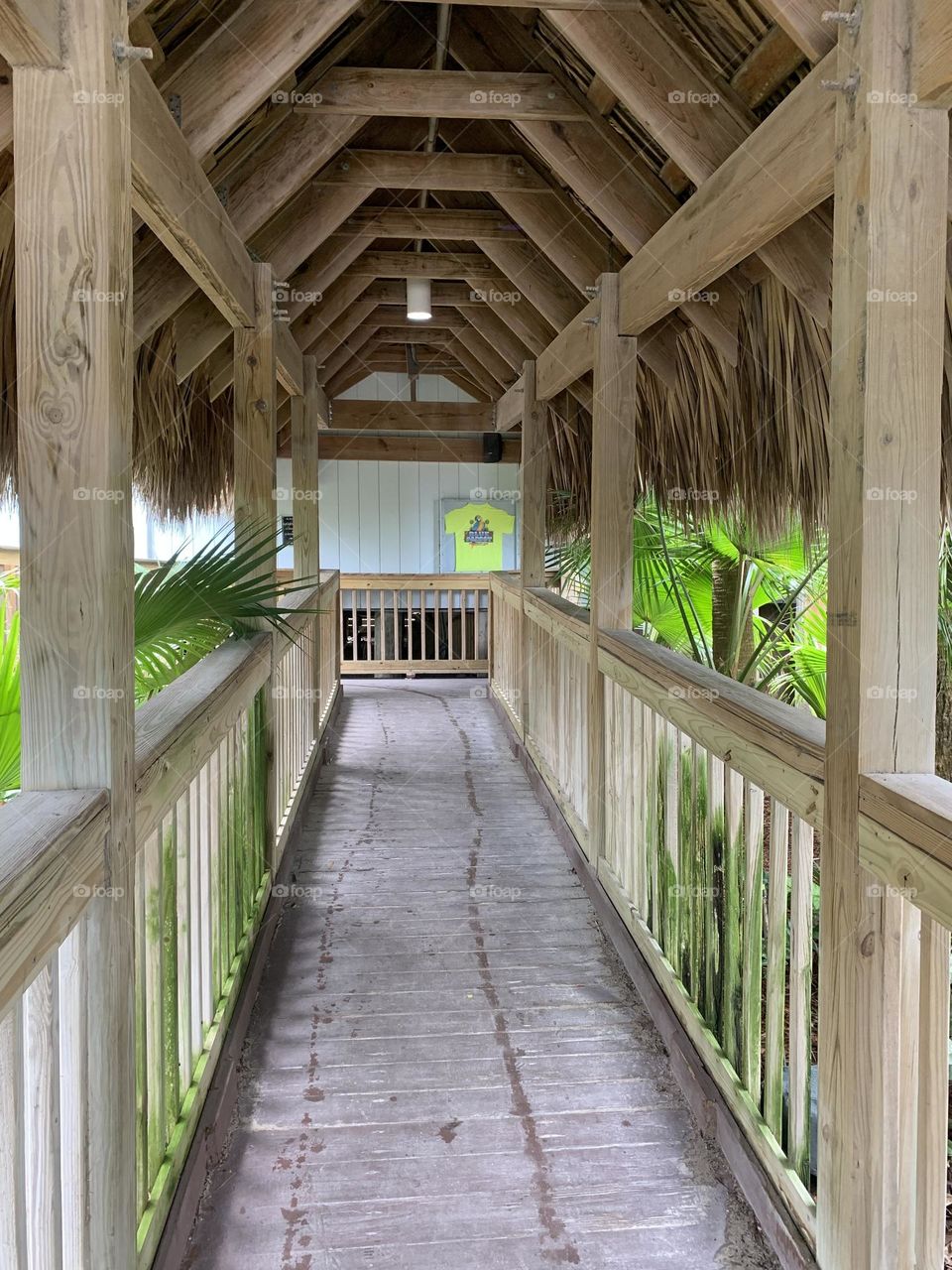 Walkway to the Blue Parrot seaside beach bar restaurant on St. George Island Florida