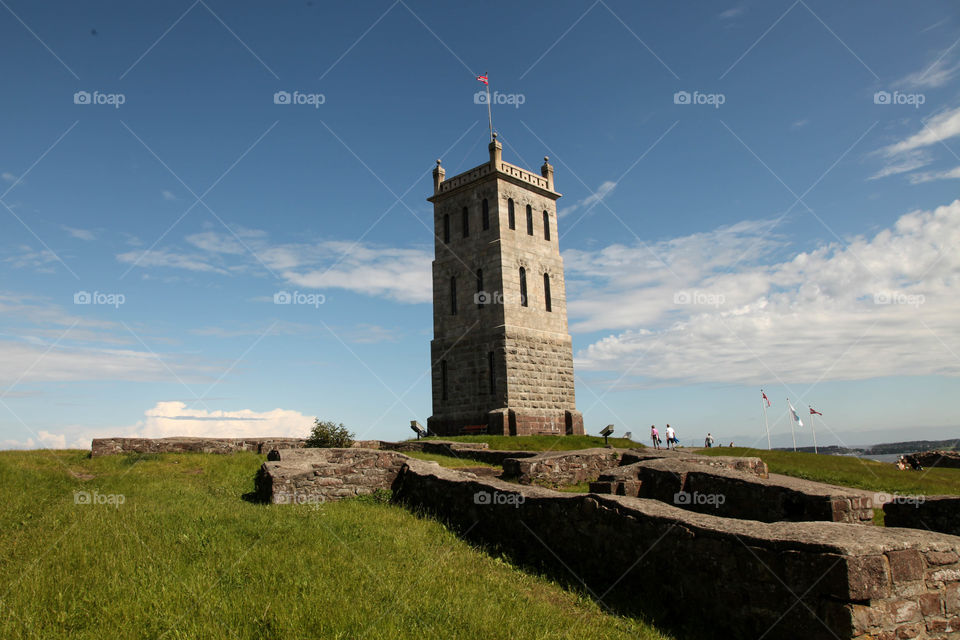 castle rock tower. castle rock tower ruin in Tønsber, Norway.
It is called Slottsfjellet