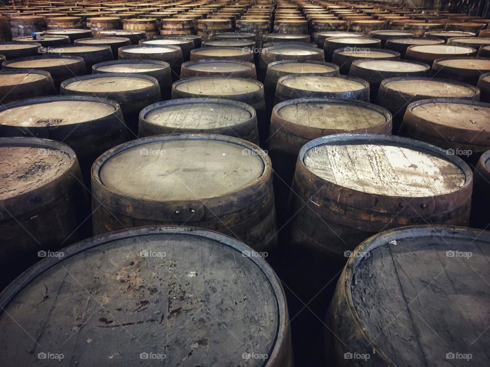 Whisky barrels… forming lots of circular shapes 