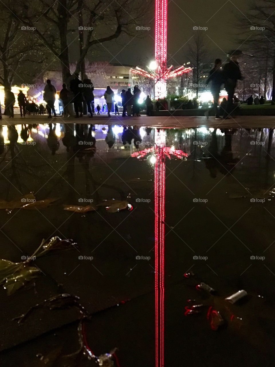 Puddle photography.. Christmas Market ... London 2018