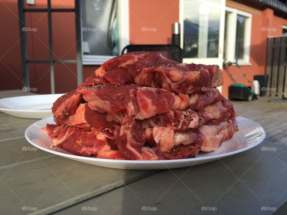 Raw meat ready for barbecue 