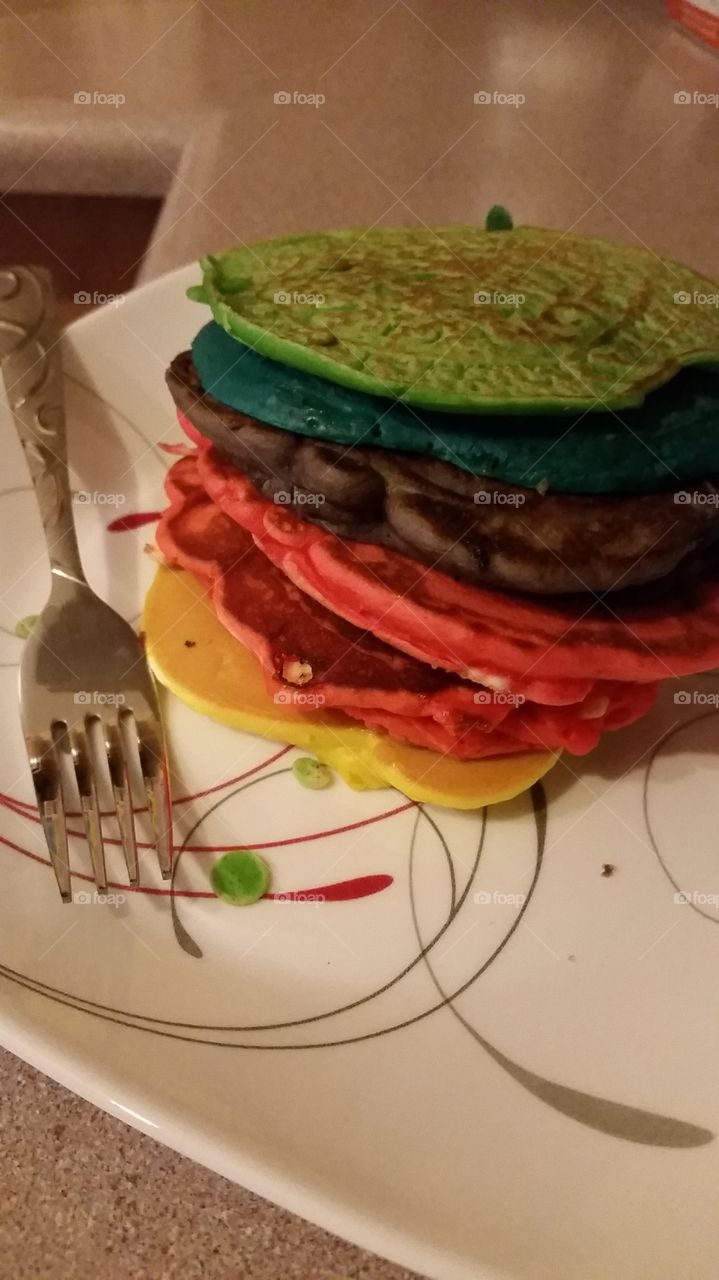 rainbow pancakes