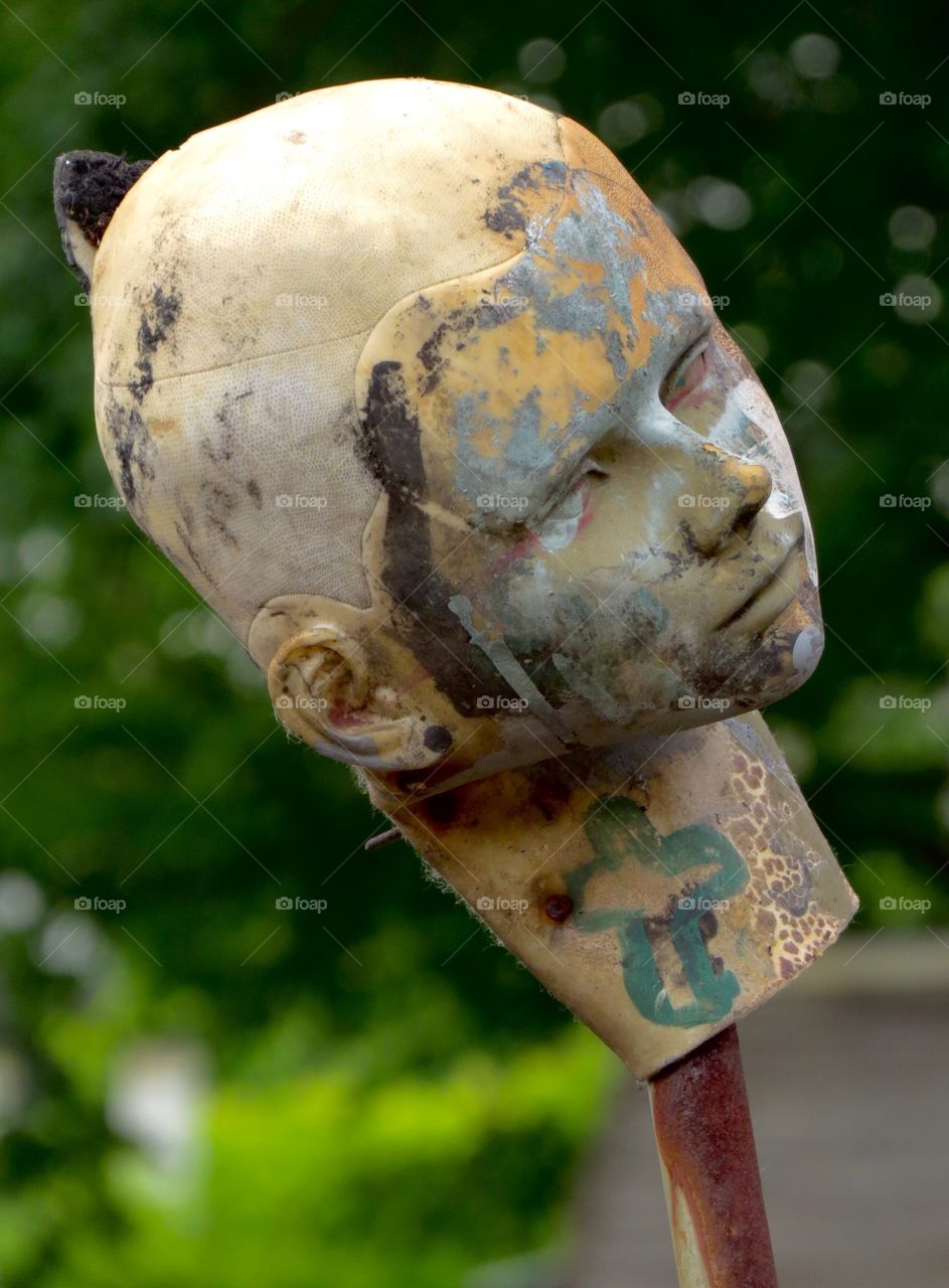 Old mannequin head. Old mannequin head