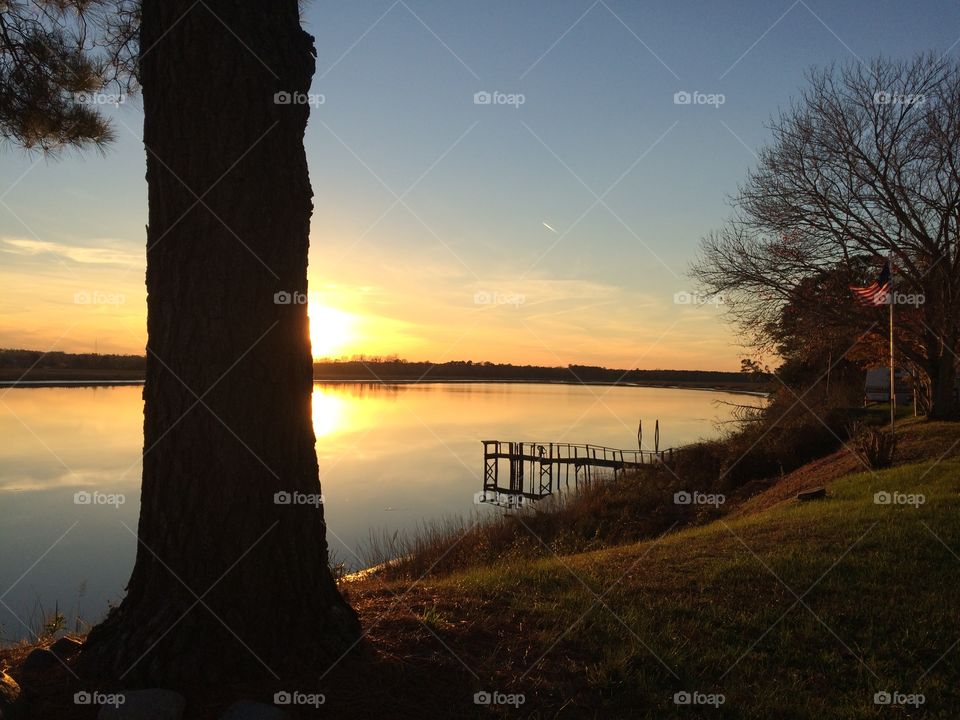 Sunset, Dawn, Tree, No Person, Landscape