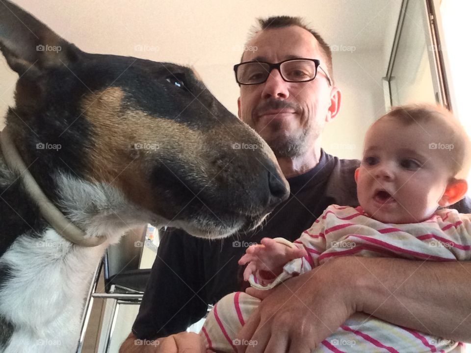 Selfie Baby, Dog and Dad