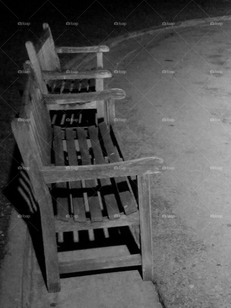 Empty Benches at Night