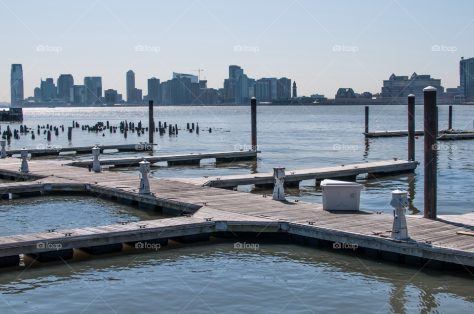water river skyline dock by stockelements