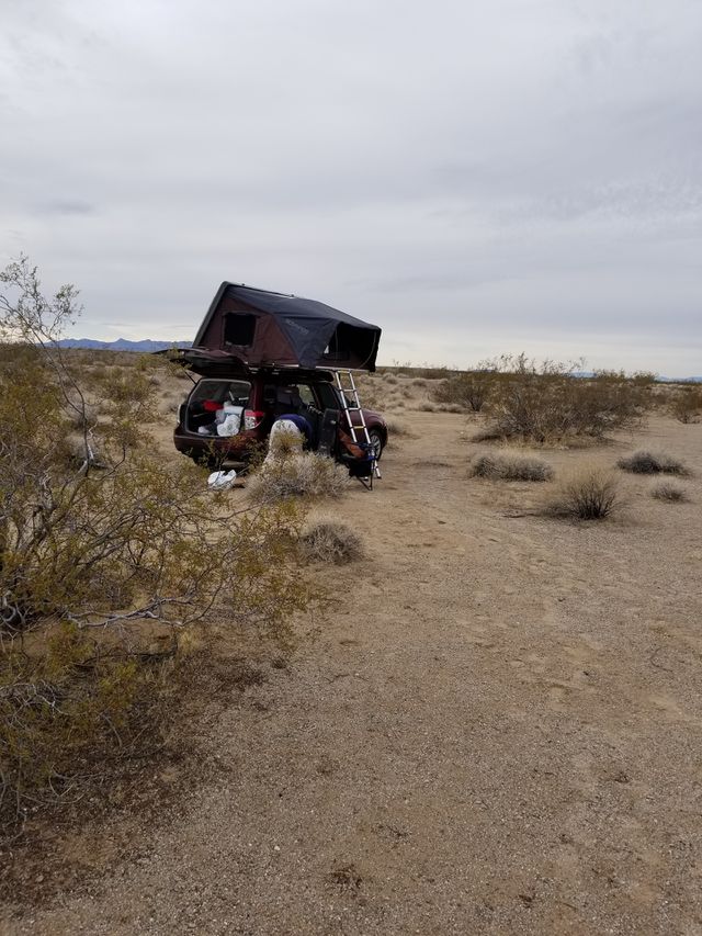 car with roof top tent