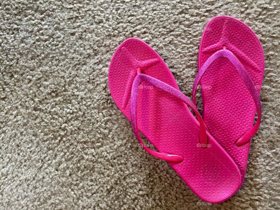 Close-up of a pink slipper