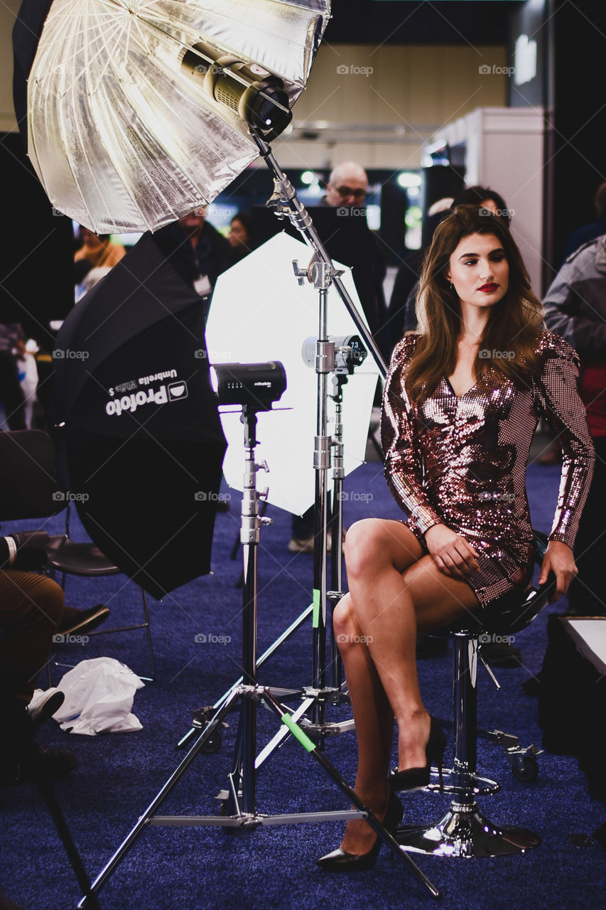 high fashion model waiting to be photographed