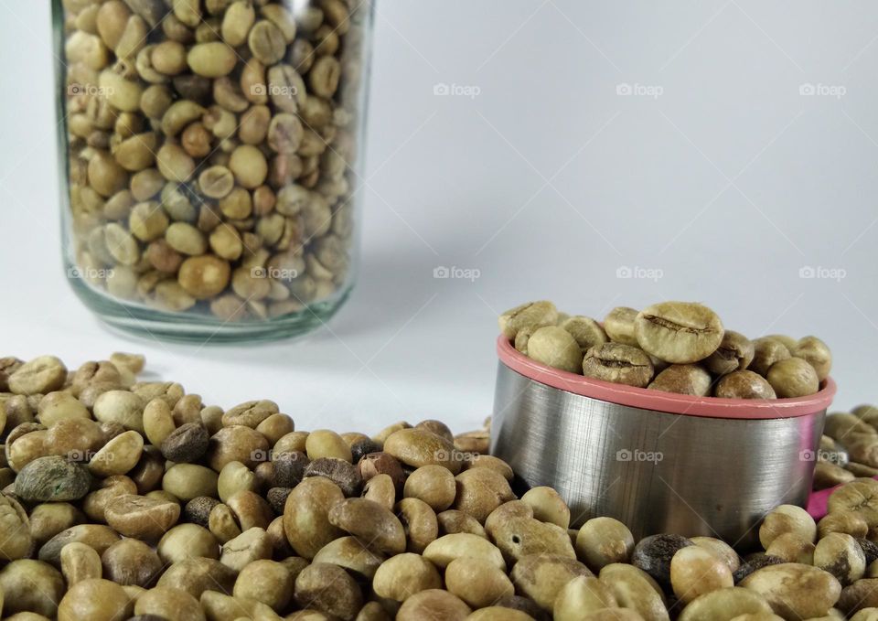 coffee beans on white background