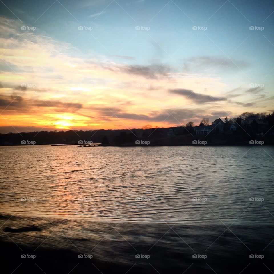 Sunset over the pond