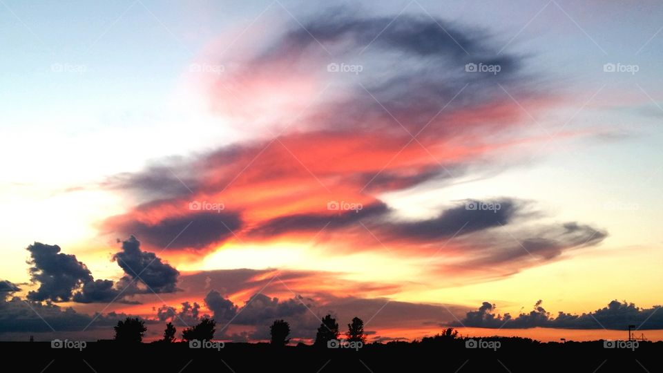 Red Evening Skyline