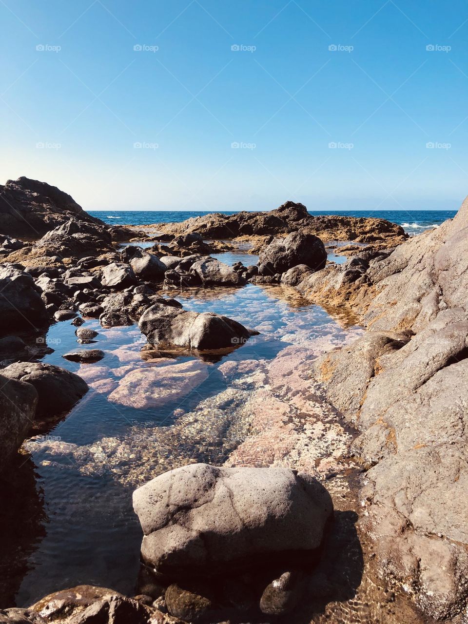 Natural swimingpool on the coast of Tenerife Island , Spain