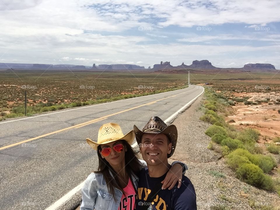 Selfie near monument valley. Selfie near monument valley