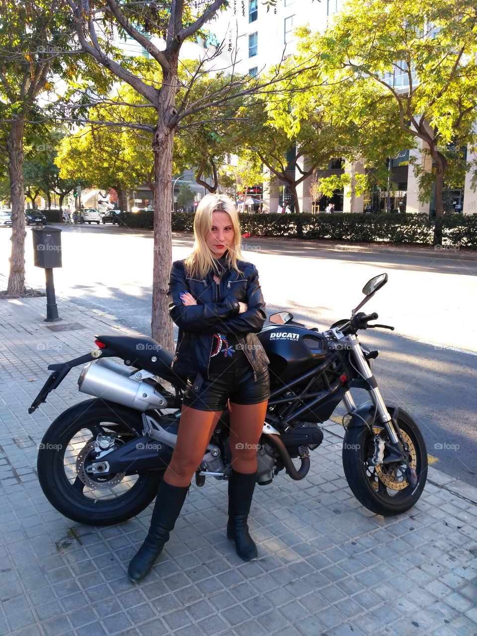 girl with motorcycle