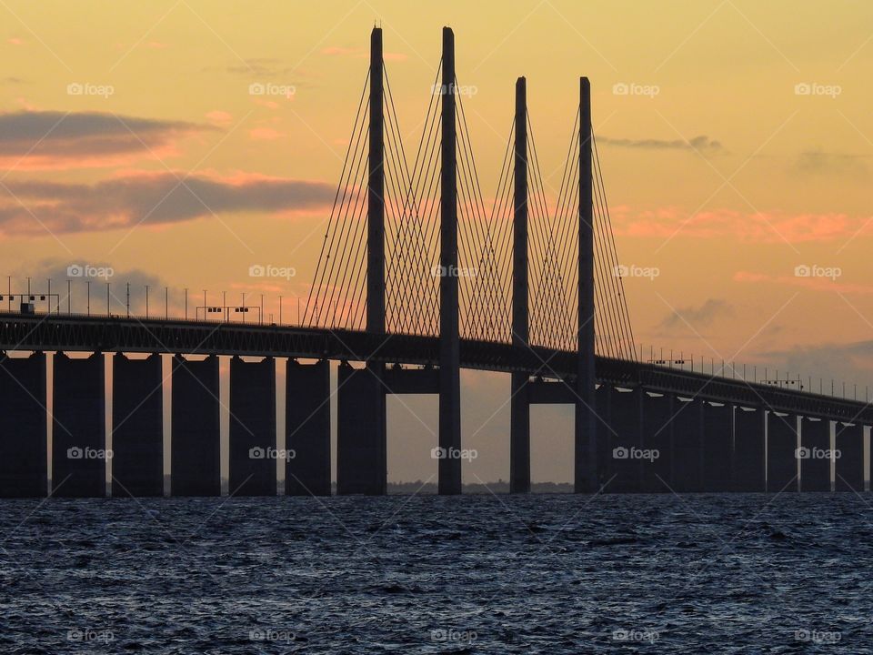 Öresundsbron in sunset