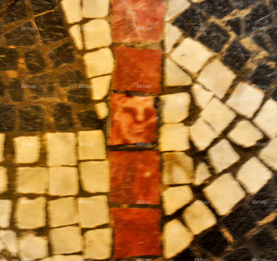 Henry  Flagler ghost tile. Story is Henry Flagler still haunts the halls of Flagler College in St. Augustine, Florida in this 1" mosaic tile.