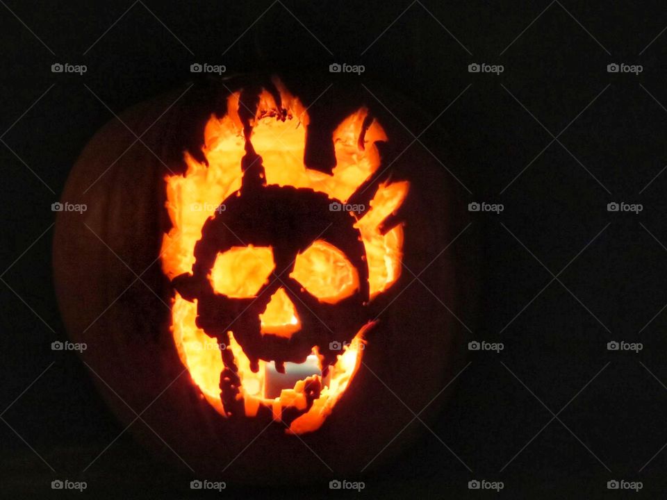 Skeleton pumpkin decoration 