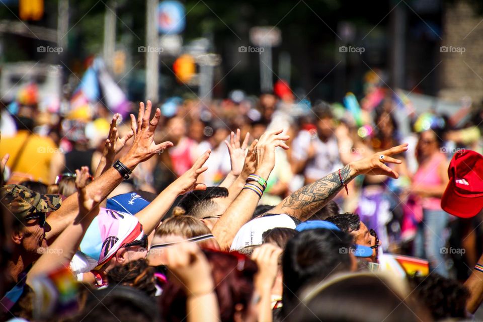 Hands of a crowd