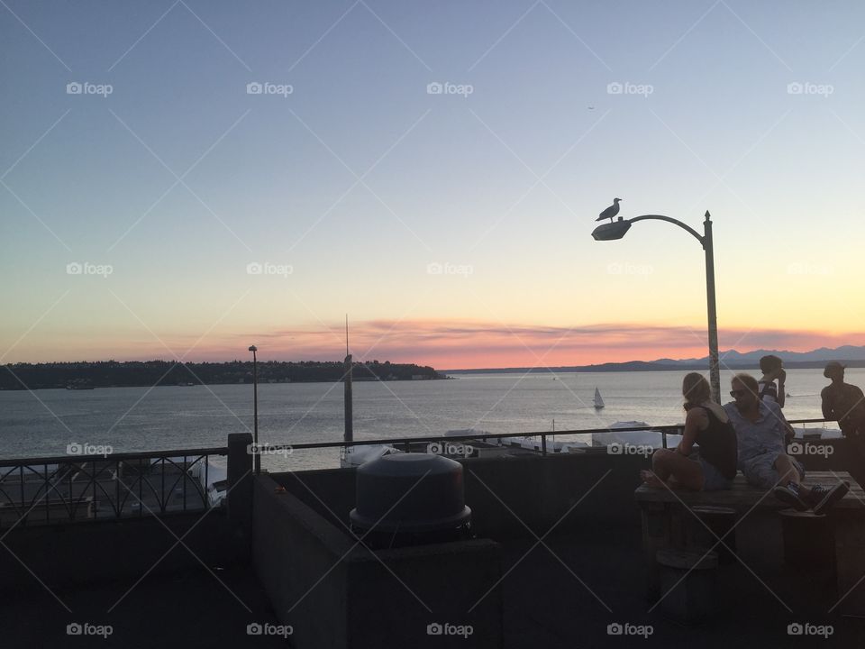 Water, Pier, Sunset, Sea, Lake