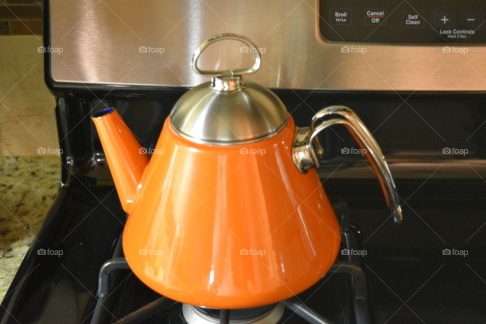 pretty orange teapot