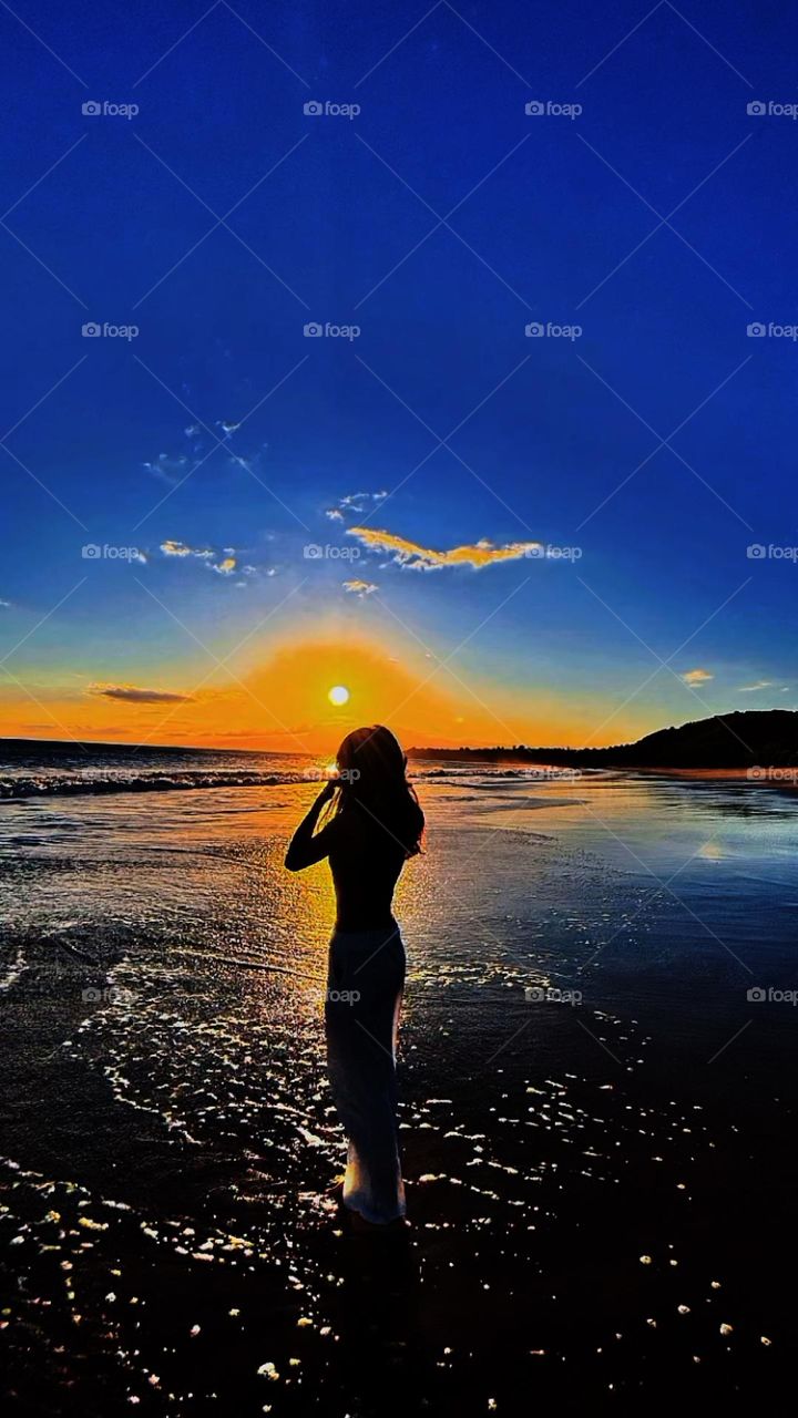 Sunset view on the beach