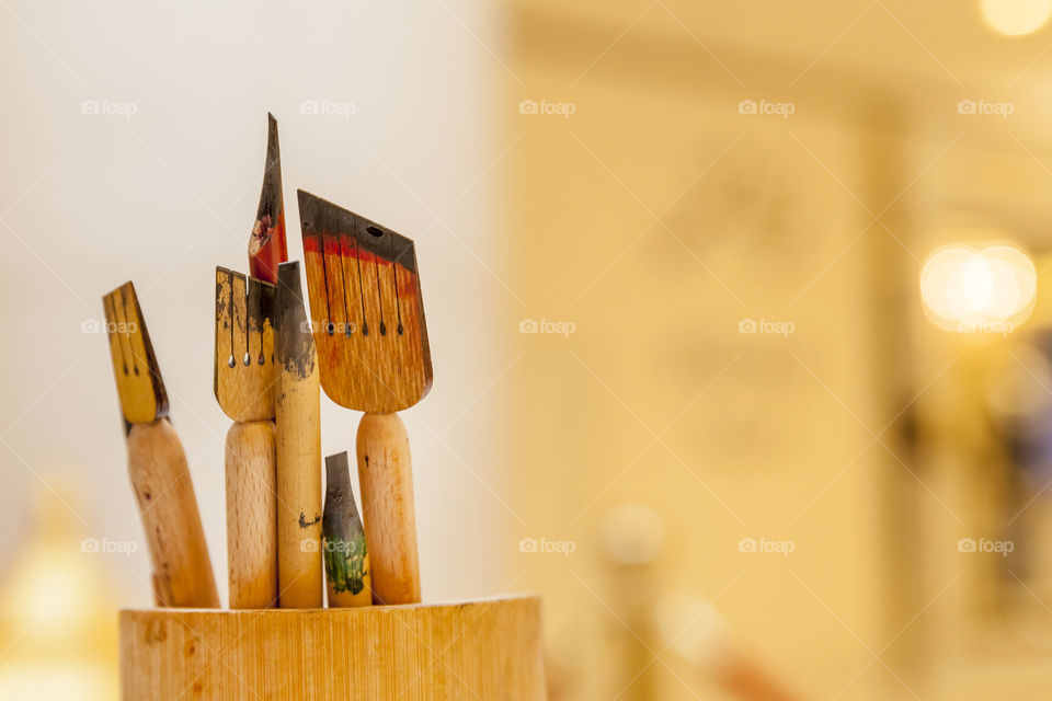 Calligraphy set, closeup