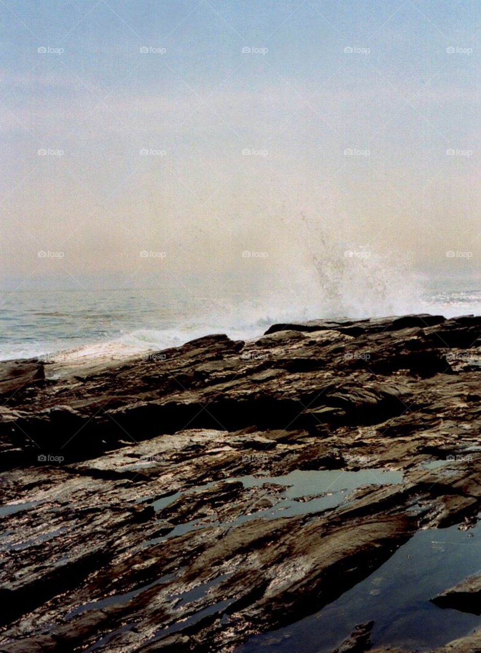 crashing wave. coast of Maine