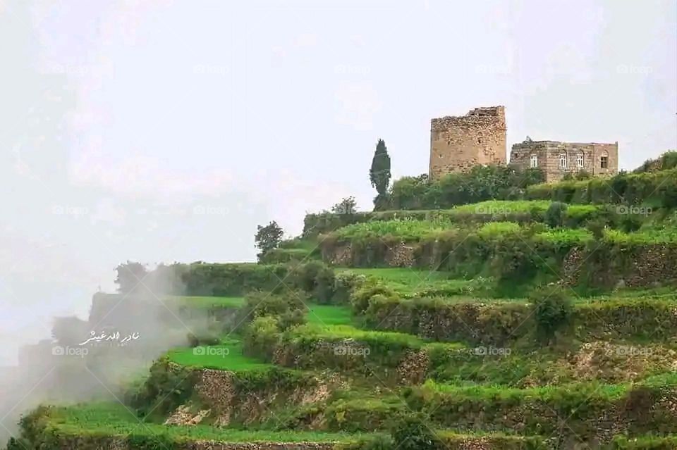 Glory be to God, the magnificent and picturesque view and the natural green trees are a view that is nothing more wonderful than it