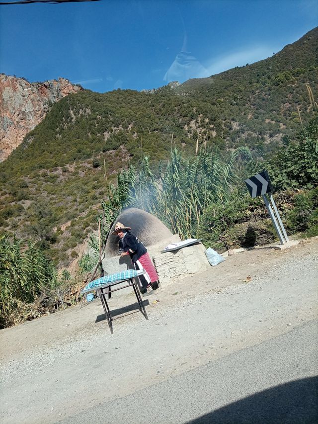 woman baking outdoors
