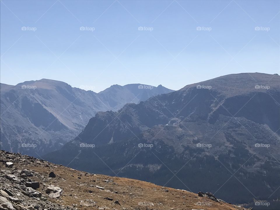 Above the tree line in the Rocky Mountains. Trail Ridge Road - Rocky Mountain National Park 