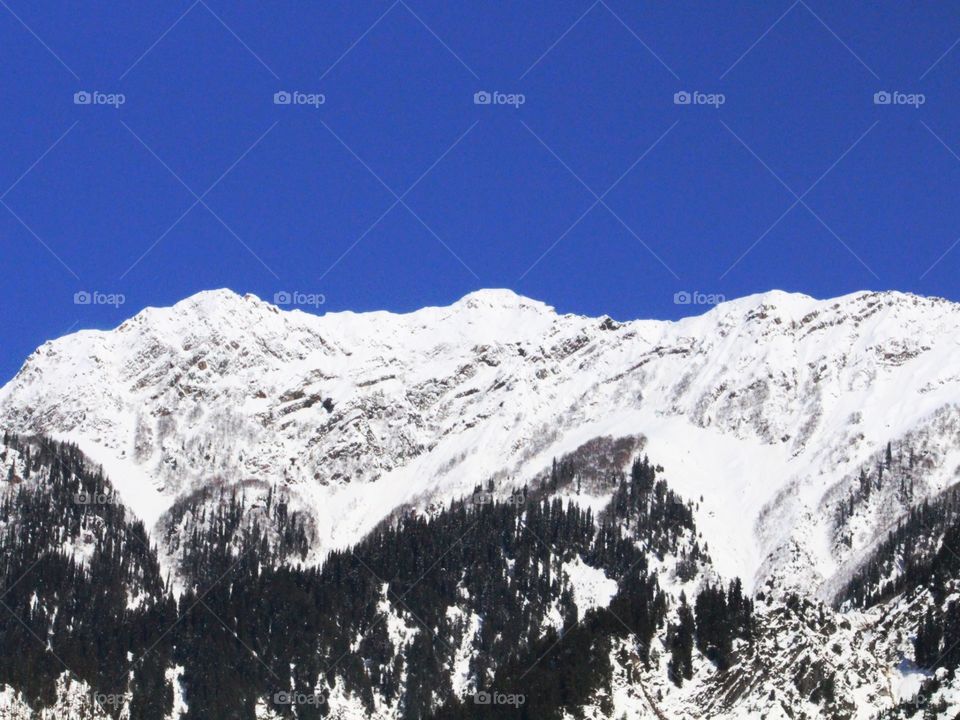 Mountain covered with snow