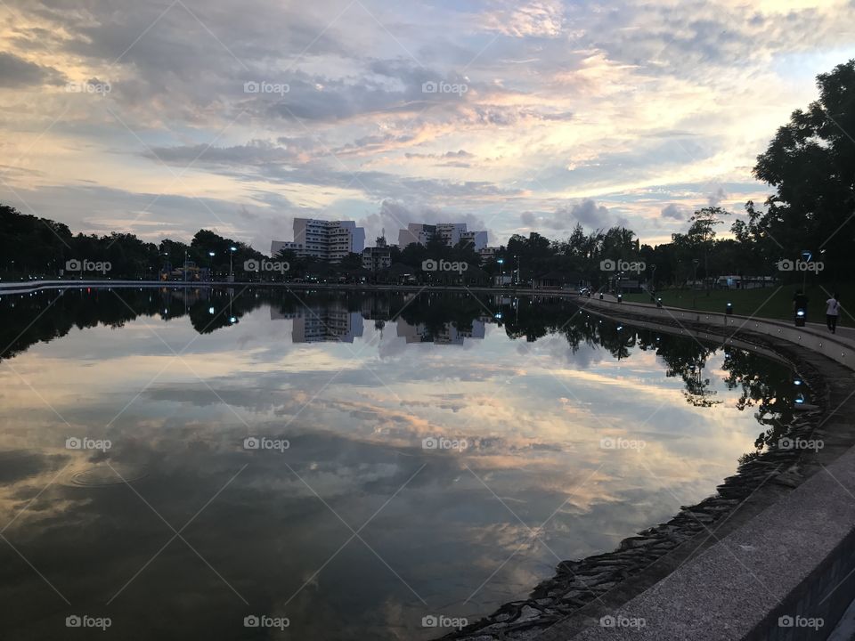 Evening Sky reflected in water