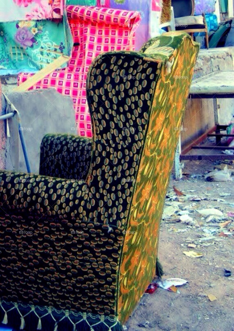 An old chair. An old chair in the streets of Hurgada in Egypt