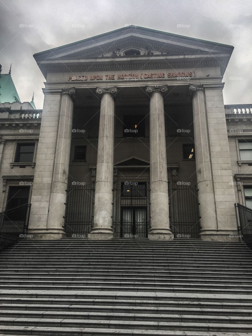 Vancouver Art Gallery on a cloudy autumn day in Vancouver, British Columbia 
